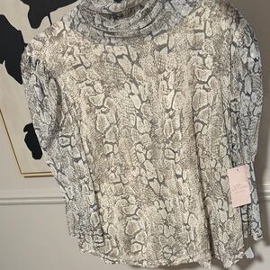 Snakeskin Print mesh Women's Top